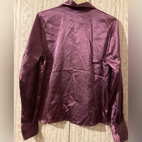 Ladies Size Medium Kathy Lee Collection Silk Button Down Dress Shirt - Picture 6 of 15